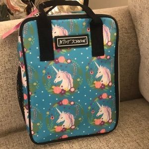 Betsey Johnson teal unicorn lunch box